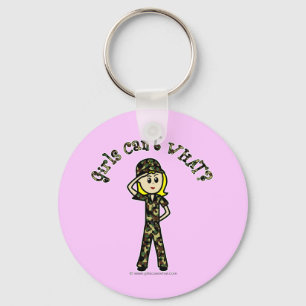 Blonde Army Woman Sleutelhanger