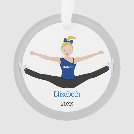 Blonde-atleet in blauw en zwart ornament (voorkant)