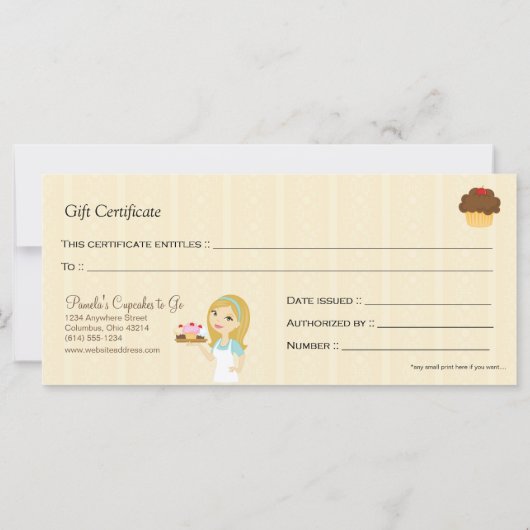 Blonde Baker Cupcake D12 Cadeaubon 2 (Achterkant)