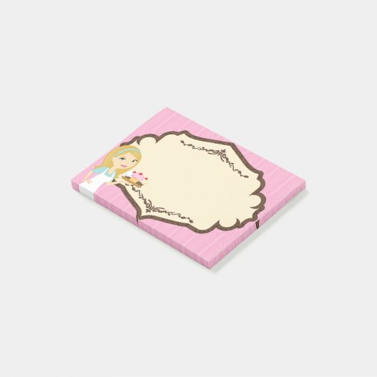 Blonde Baker Cupcake D12 Post it Notes Pad 2 (Schuin)