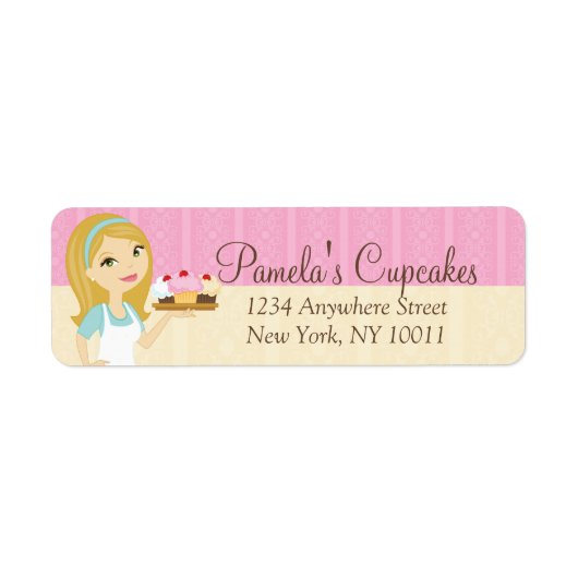 Blonde Baker Cupcake D12 Retouradres Labels 3 (Voorkant)