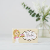 Blonde Baker Cupcake Visitekaartjes D17 (Staand voorkant)