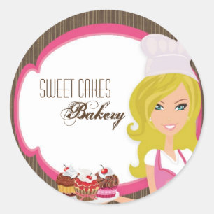 Blonde Baker de 20 à 1,5 po sur Stickers Cak Cup R