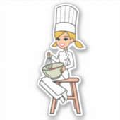 Blonde Baker Girl Sticker (Devant)