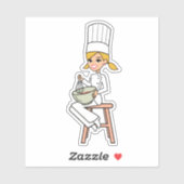 Blonde Baker Girl Sticker (Feuille)