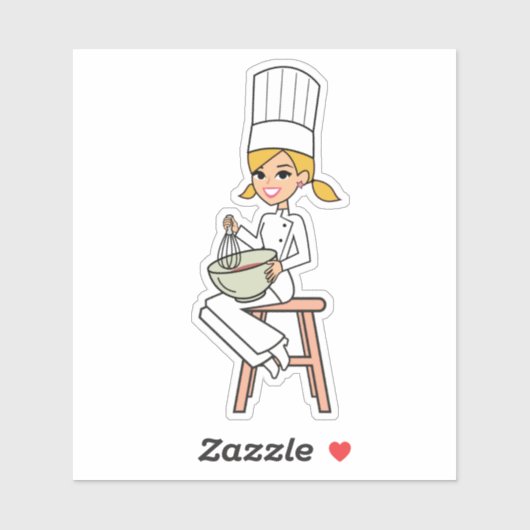 Blonde Baker Girl Sticker (Feuille)