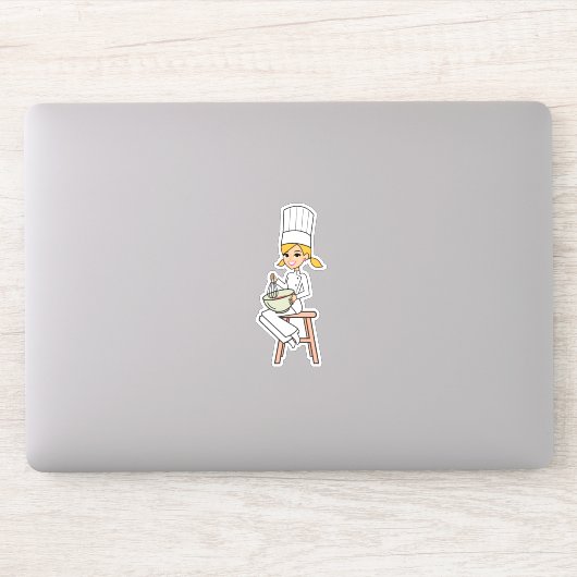 Blonde Baker Girl Sticker (Ordinateur)
