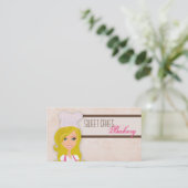 Blonde Baker sur Pink Brown Cakes Carte de visite (Debout devant)