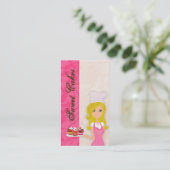 Blonde Baker sur Pink Brown Cakes Carte de visite (Debout devant)