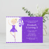 Blonde Ballerina Dance Anniversaire Invitation Vio (Debout devant)