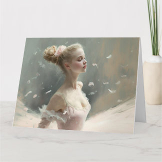 Blonde ballerina , een meisje dat van ballet houdt kaart