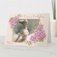 Blonde ballerina , een meisje dat van balletkaartj