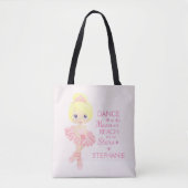 Blonde Ballerina Gepersonaliseerd Draagtas (Voorkant)
