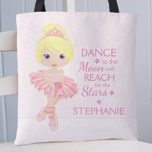 Blonde Ballerina Gepersonaliseerd Draagtas