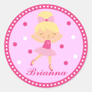 Blonde Ballerina Girl Sticker (rose)