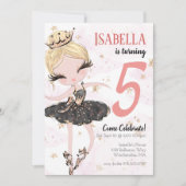 Blonde Ballerina Invitation de fête d'anniversaire (Devant)