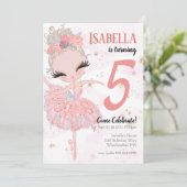 Blonde Ballerina Invitation de fête d'anniversaire (Debout devant)