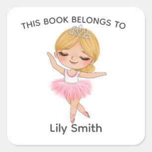 Blonde Ballerina Tiara Nom ballet livre étiquette