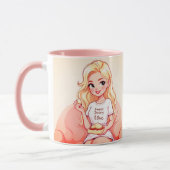 Blonde Beauty Ceramic Mug - Vibrant Yellow Hair (Gauche)