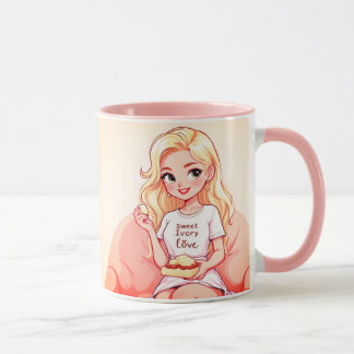 Blonde Beauty Ceramic Mug - Vibrant Yellow Hair Mok