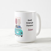 Blonde BFF et Mug de café à la tête rouge (Devant droit)