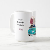 Blonde BFF et Mug de café à la tête rouge (Devant gauche)