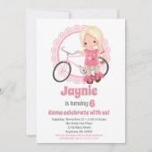 Blonde Bicycle Girl Anniversaire Invitation (Devant)