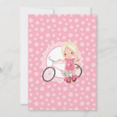 Blonde Bicycle Girl Anniversaire Invitation (Dos)