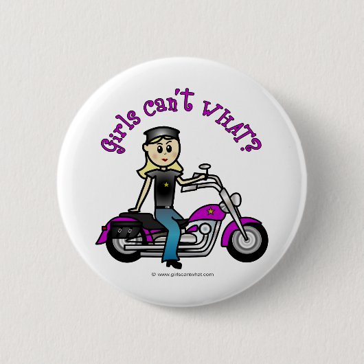 Blonde Biker Ronde Button 5,7 Cm (Voorkant)