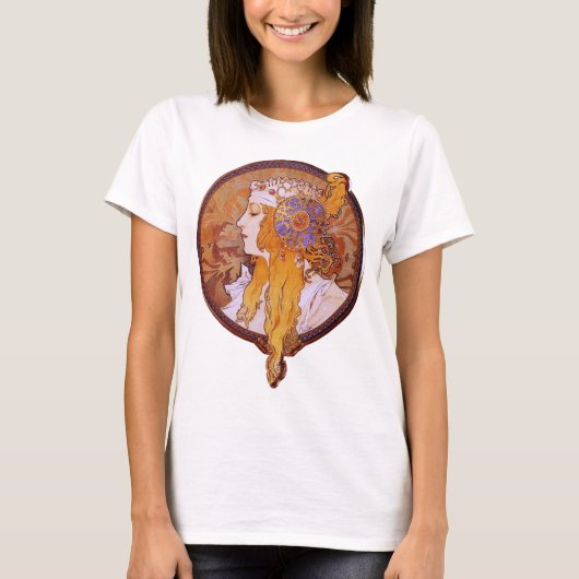 Blonde bizantine par le T-shirt de Mucha (Devant)