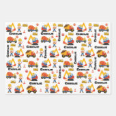 Blonde Boy Construction Personalized Inpakpapier Vel (Voorkant 3)