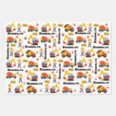 Blonde Boy Construction Personalized Inpakpapier Vel (Voorkant)