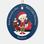 Blonde Boy Elf Keramisch Ornament (Links)