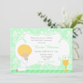 Blonde Boy First Community Damask Kaart (Staand voorkant)