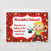 Blonde Boy Magicia Uitnodiging (Achterkant)