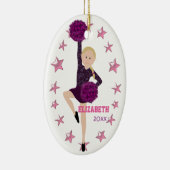 Blonde Braid Pom Squad Persoonlijke Keepomwille Keramisch Ornament (Rechts)