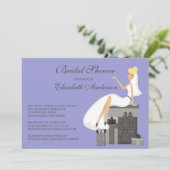 Blonde Bridal Shower Invitation Purple Grey (Debout devant)