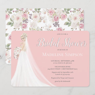 Blonde Bride Wedding Gown Vrijgezellenfeest Kaart