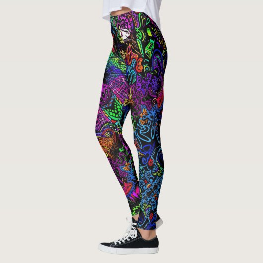 Blonde & Broke - Gepatterde Leggings - Witte Logo (Links)