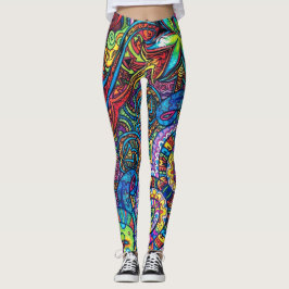 Blonde & Broke - Gepatterde Leggings - Witte Logo