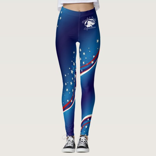 Blonde & Broke - Gepatterde Leggings - Witte Logo (Voorkant)