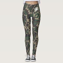 Blonde & Broke - Groene bruine Camouflage-Leggings Leggings
