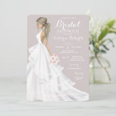 Blonde bruid Lace Gown Vrijgezellenfeest Kaart (Staand voorkant)