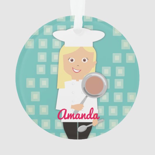 Blonde chef cuisinière casquette poêle personnalis (dos)