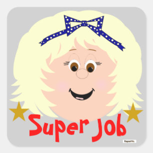 Blonde Cheveux Brown Eyed Girl Super Job Sticker