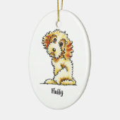 Blonde Cocker Spaniel Podle Mix op maat Keramisch Ornament (Links)