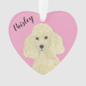 Blonde Coeur rose Personnalisé Tan Golden Poodle (dos)