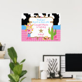 Blonde Cowgirl Western Poster d'anniversaire (Bureau à domicile)