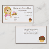 Blonde/Cupcake rose Baker/boulangerie 4 Carte de v (Devant / Derrière)