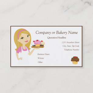 Blonde/Cupcake rose Baker/boulangerie 4 Carte de v